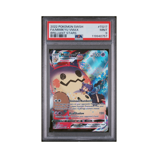 2022 Pokemon Sword & Shield Brilliant Stars Mimikyu VMAX #TG17 PSA 9