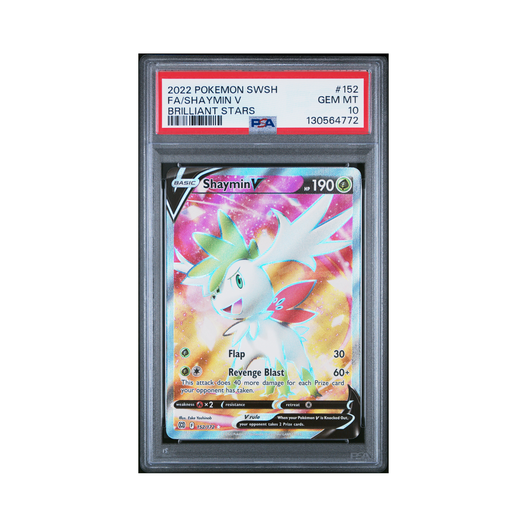 2022 Pokemon Sword & Shield Brilliant Stars Shaymin V #152 PSA 10 ...