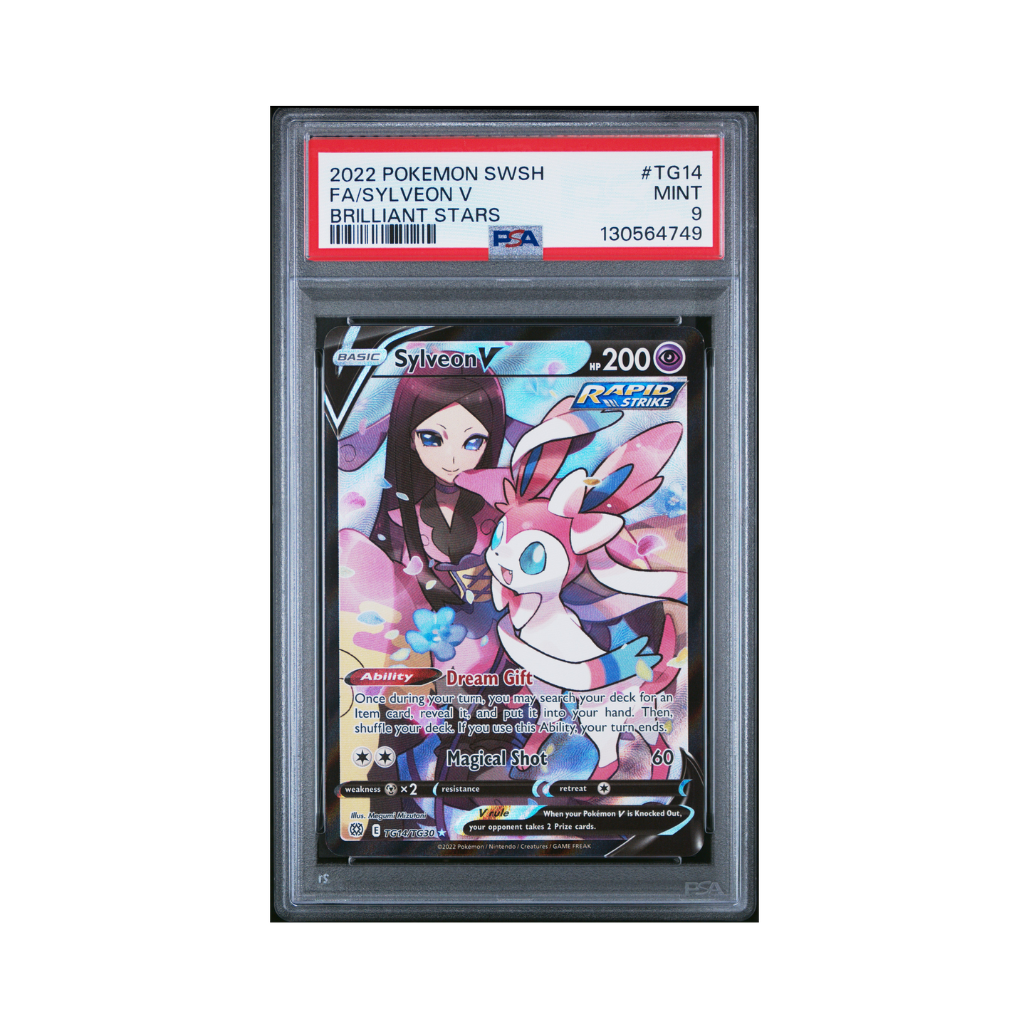 2022 Pokemon Sword & Shield Brilliant Stars Sylveon V #TG14 PSA 9