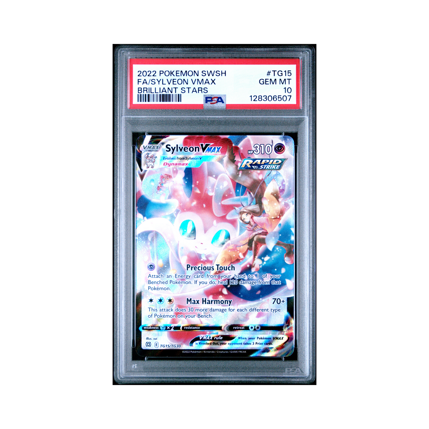 2022 Pokemon Sword & Shield Brilliant Stars Sylveon VMAX #TG15 PSA 10
