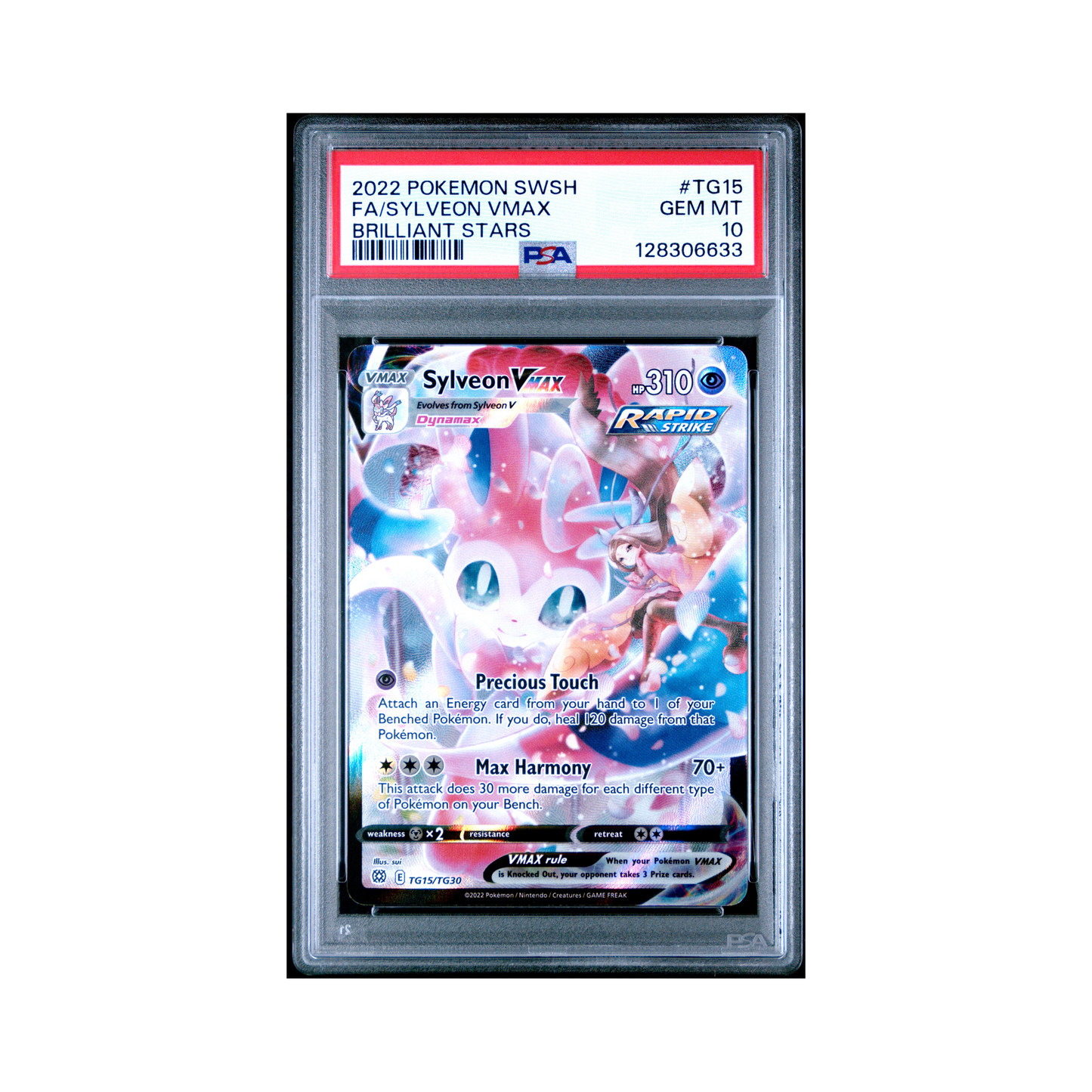 2022 Pokemon Sword & Shield Brilliant Stars Sylveon VMAX #TG15 PSA 10