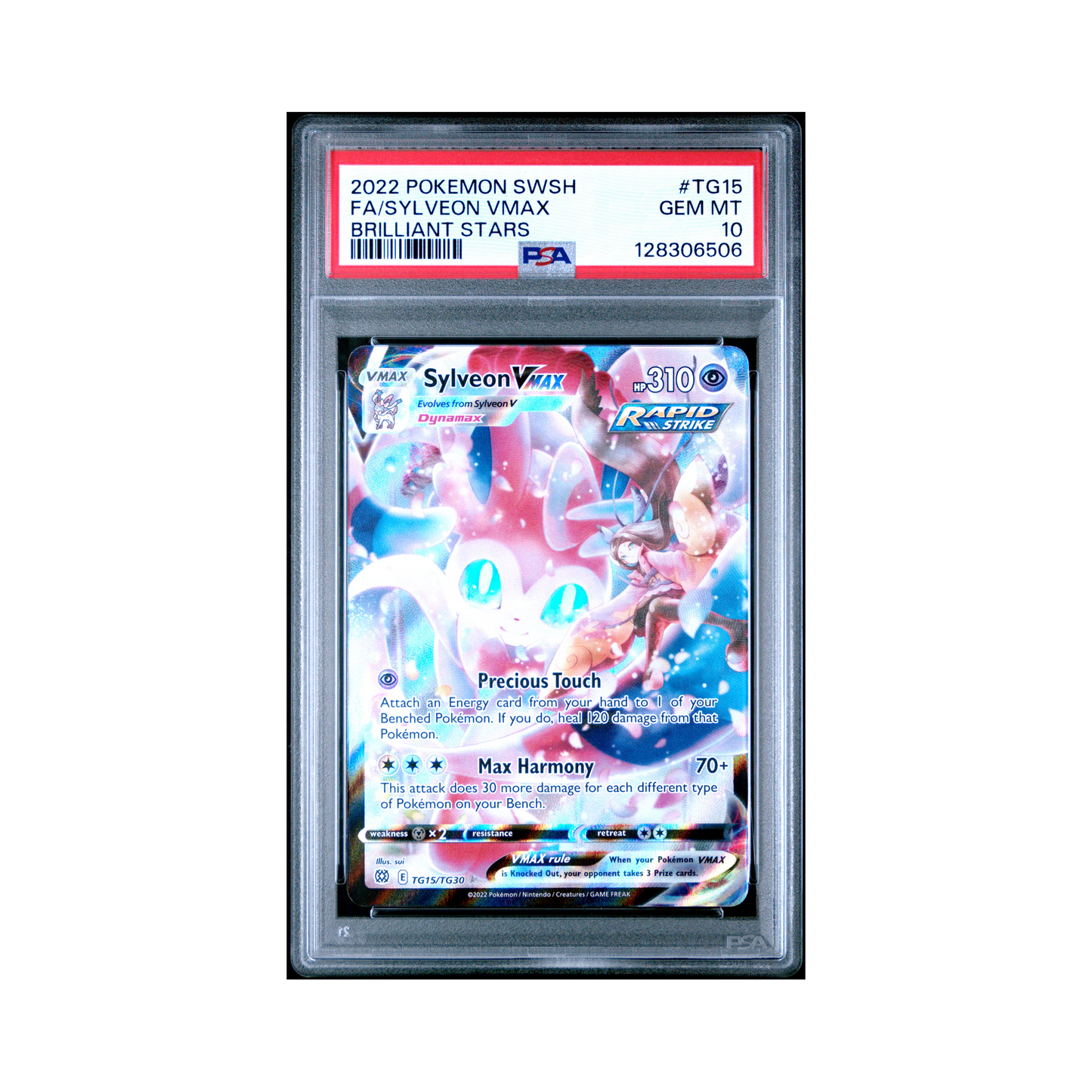 2022 Pokemon Sword & Shield Brilliant Stars Sylveon VMAX #TG15 PSA 10