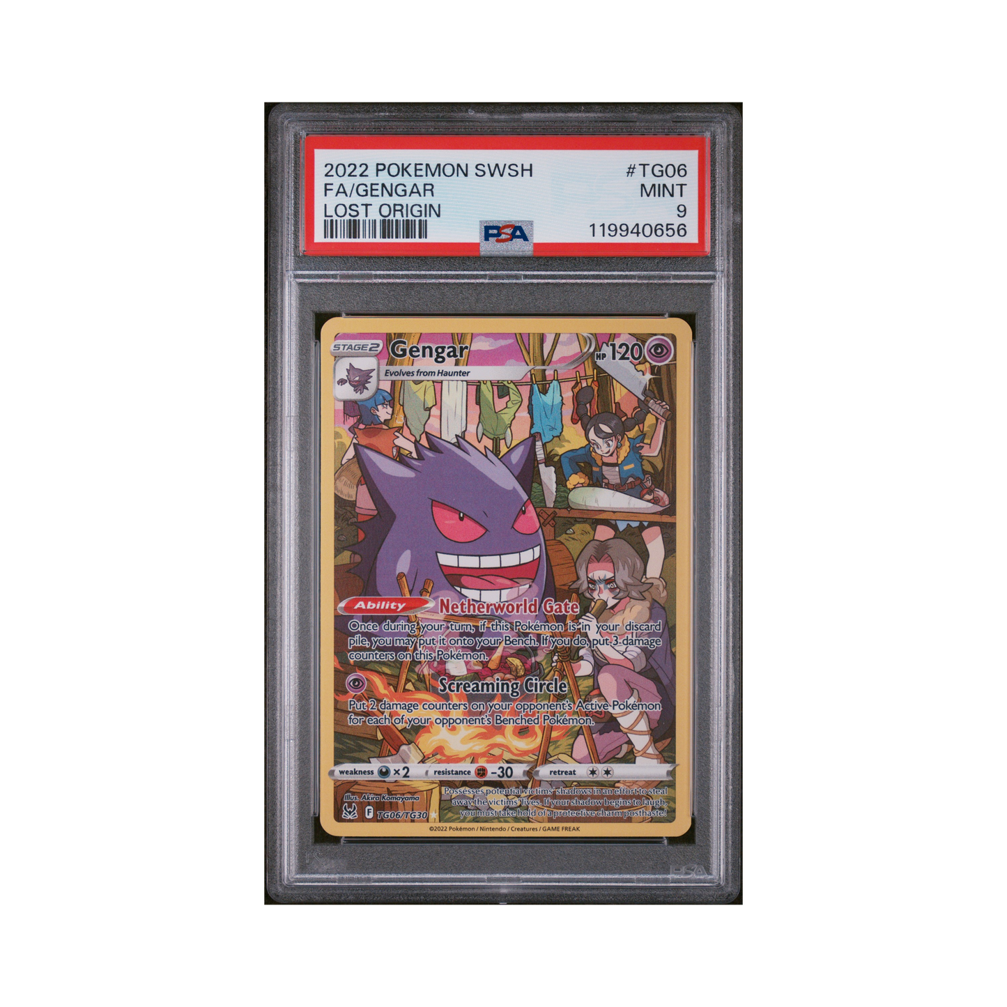 2022 Pokemon Sword & Shield Lost Origin Gengar #TG06 PSA 9