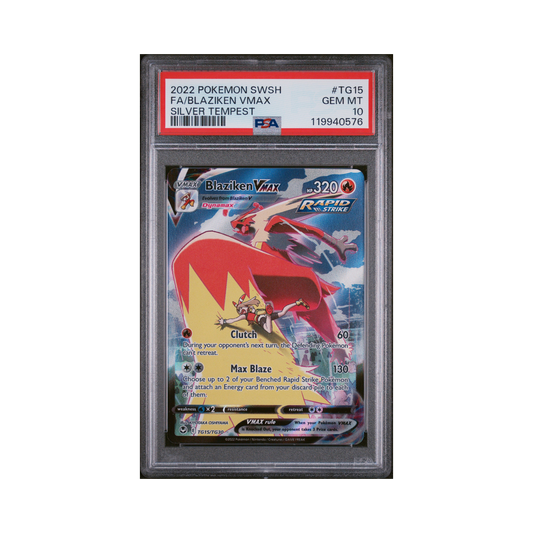 2022 Pokemon Sword & Shield Silver Tempest Blaziken VMAX #TG15 PSA 10