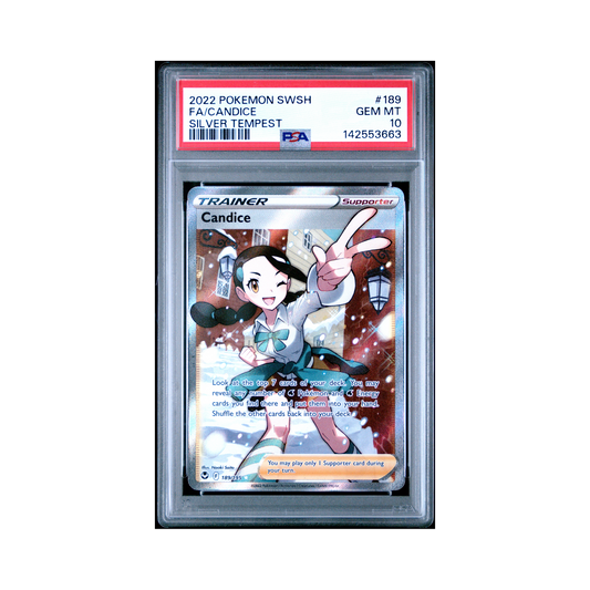 2022 Pokemon Sword & Shield Silver Tempest Candice #189 PSA 10