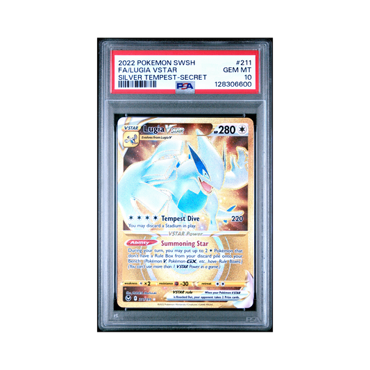 2022 Pokemon Sword & Shield Silver Tempest Lugia VSTAR #211 PSA 10