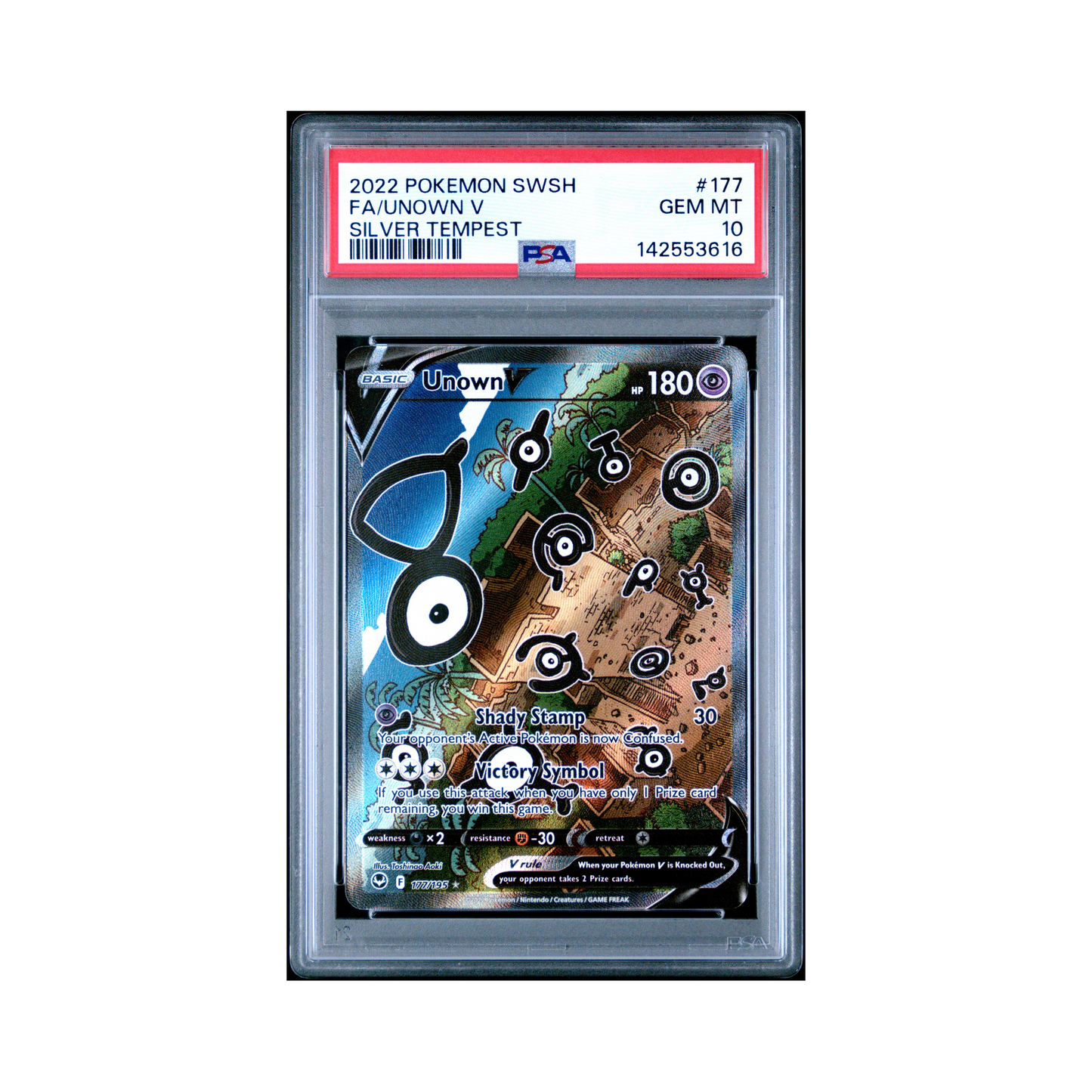 2022 Pokemon Sword & Shield Silver Tempest Unown V #177 PSA 10