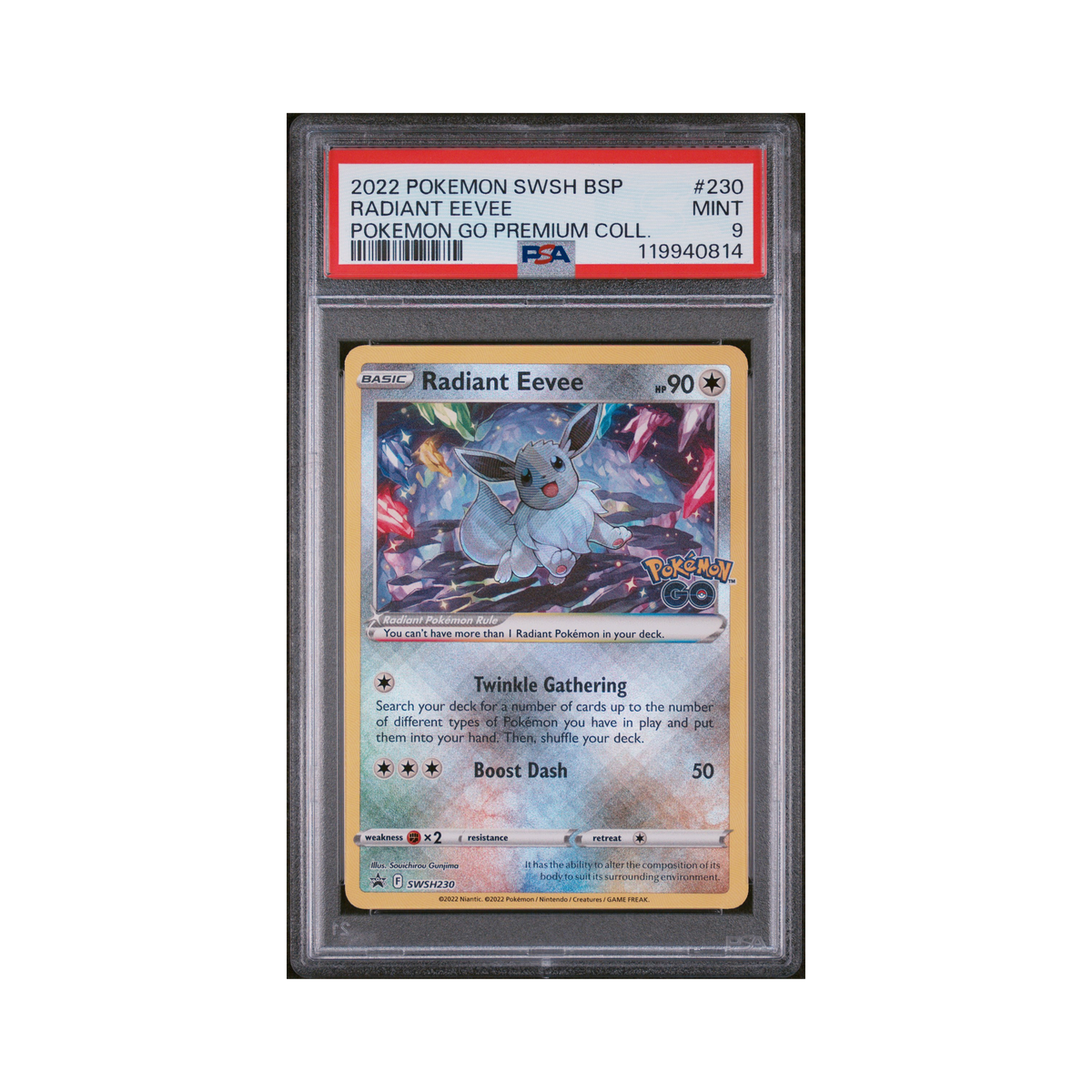 2022 Pokemon SWSH Black Star Promo Radiant Eevee #230 PSA 9