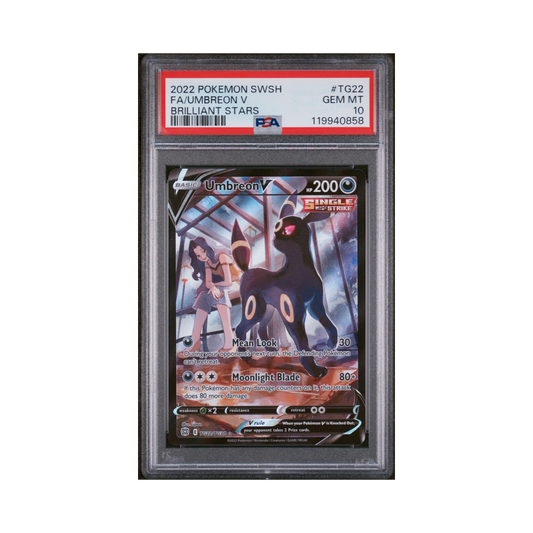 2022 Pokemon Sword & Shield Brilliant Stars Umbreon V #TG22 PSA 10