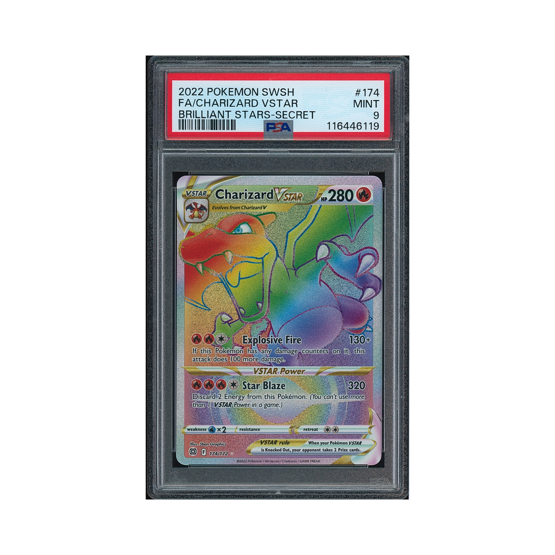 2022 Pokemon Sword & Shield Brilliant Stars Secret Charizard VSTAR #17 –  Common Lands