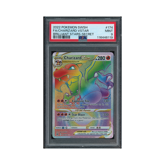 2022 Pokemon Sword & Shield Brilliant Stars Secret Charizard VSTAR #174 PSA 10