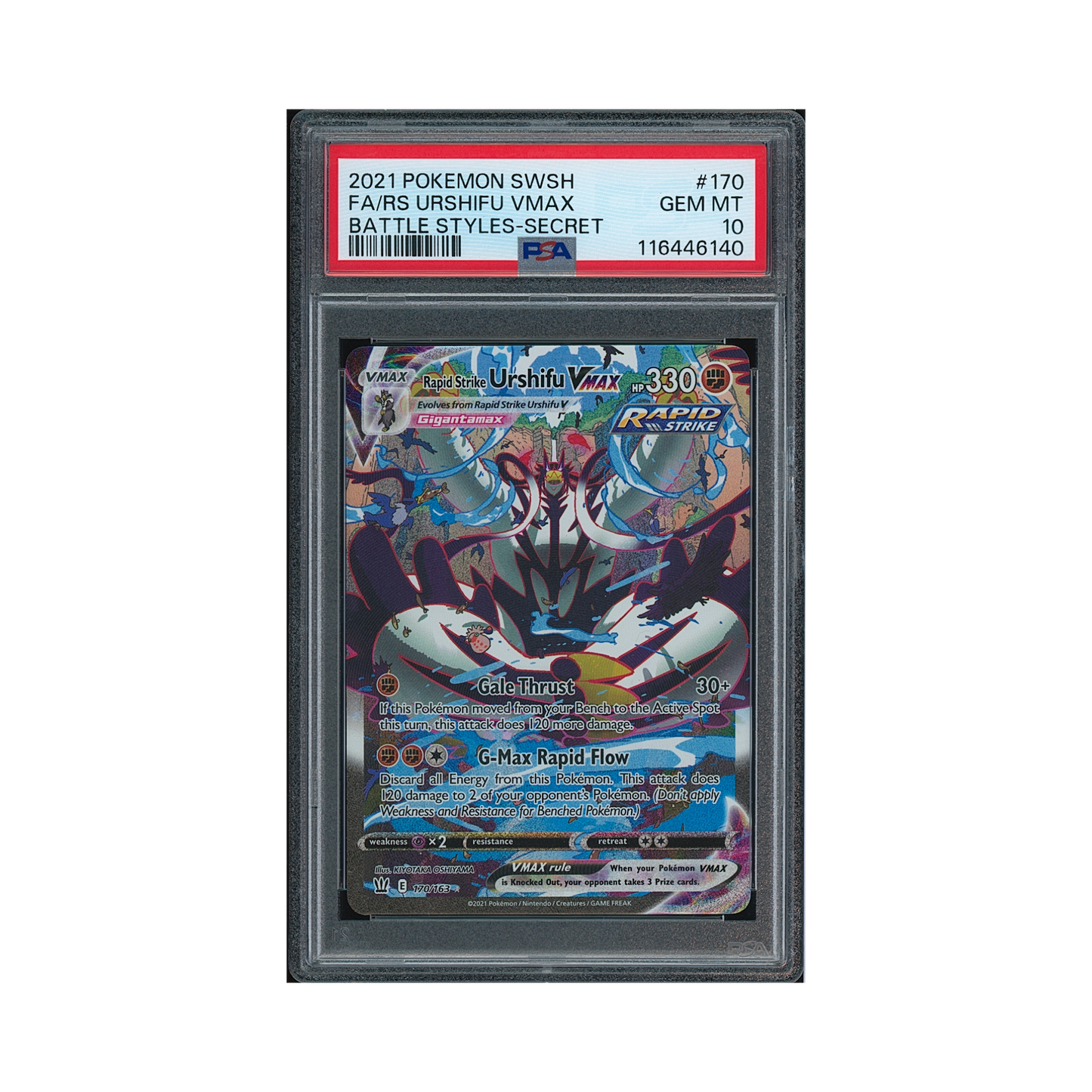 2021 Pokemon Sword & Shield Battle Styles Rapid Strike Urshifu VMAX #170 PSA 10