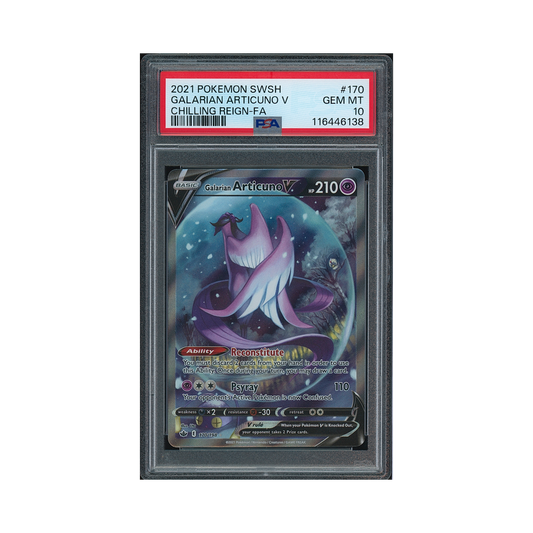 2021 Pokemon Sword & Shield Chilling Reign Galarian Articuno V #170 PSA 10