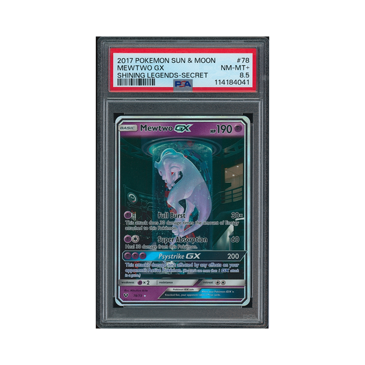 2017 Pokemon Sun & Moon Shining Legends Mewtwo GX #78 PSA 8.5