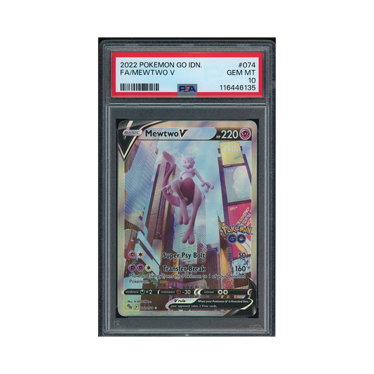 2022 Pokemon Go Mewtwo V #072 PSA 10 (Misslabel)