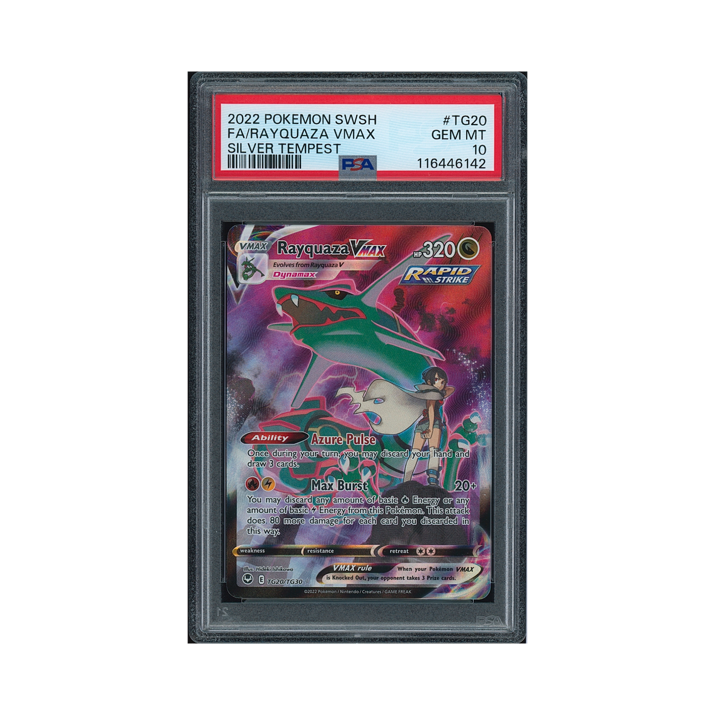 2022 Pokemon Sword & Shield Silver Tempest Rayquaza VMAX #TG20 PSA 10