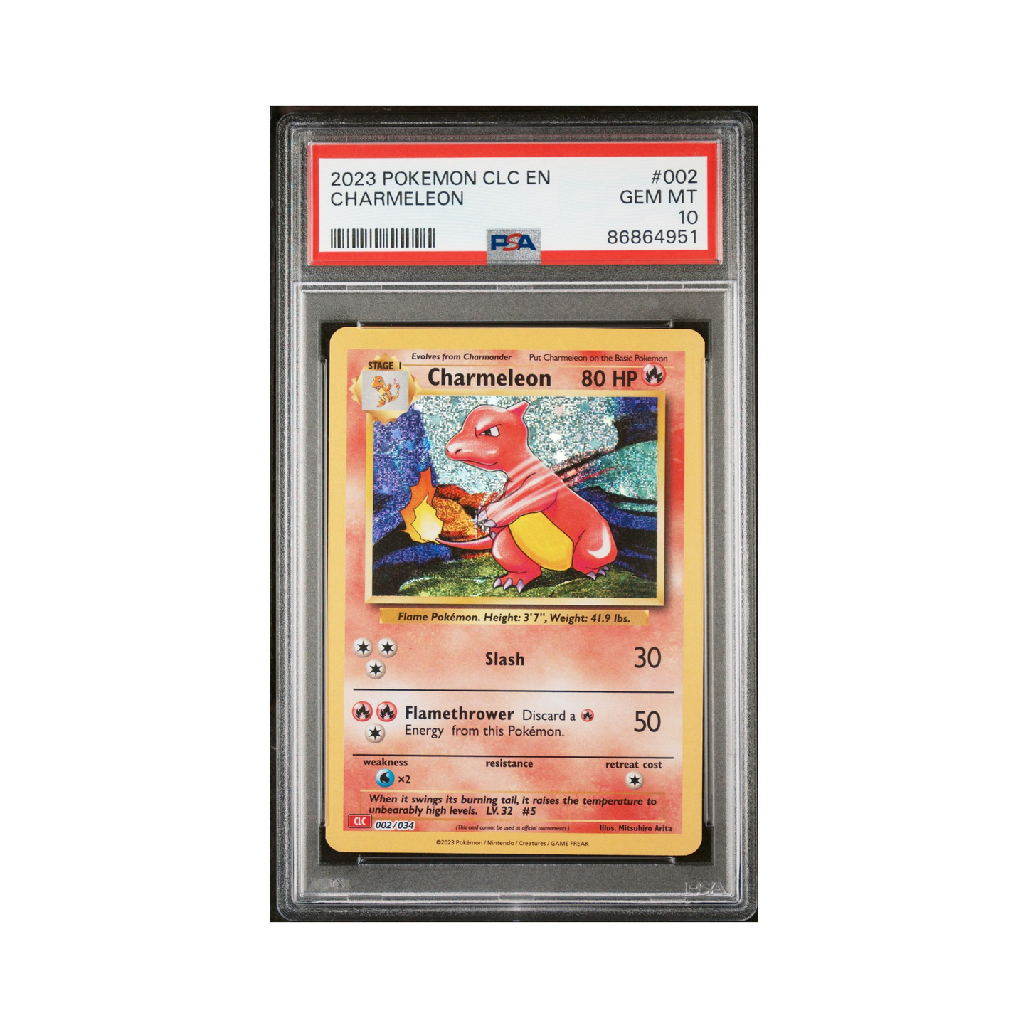 2023 Pokemon CLC-TRADING CARD GAME CLASSIC CHARIZARD & HO-OH EX DECK CHARMELEON #002 PSA 10