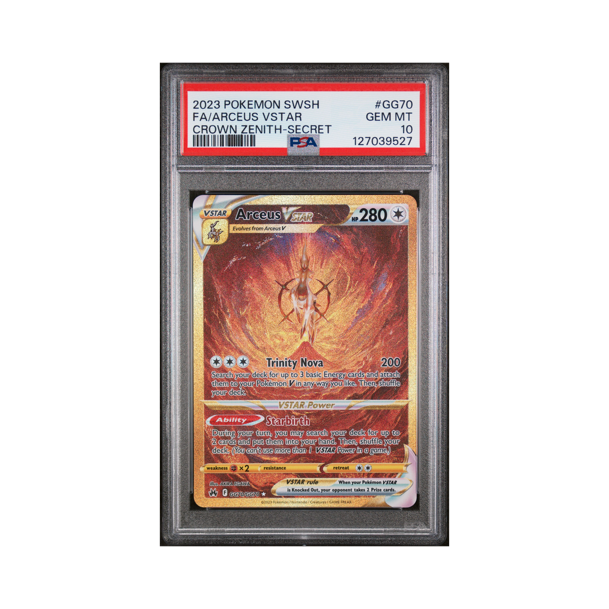 2023 Pokemon Crown Zenith Galarian Gallery Arceus VSTAR #GG70 PSA 10