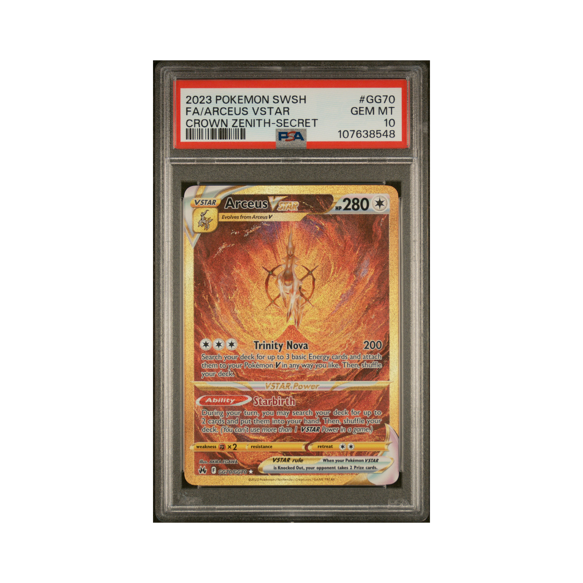 2023 Pokemon Crown Zenith Galarian Gallery Arceus VSTAR #GG70 PSA 10