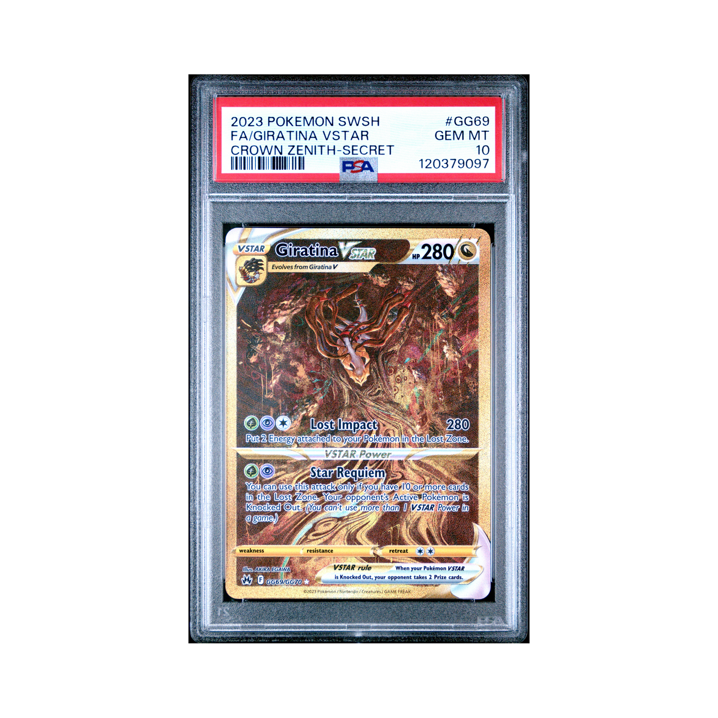 2023 Pokemon Crown Zenith Galarian Gallery Giratina VSTAR #GG69 PSA 10