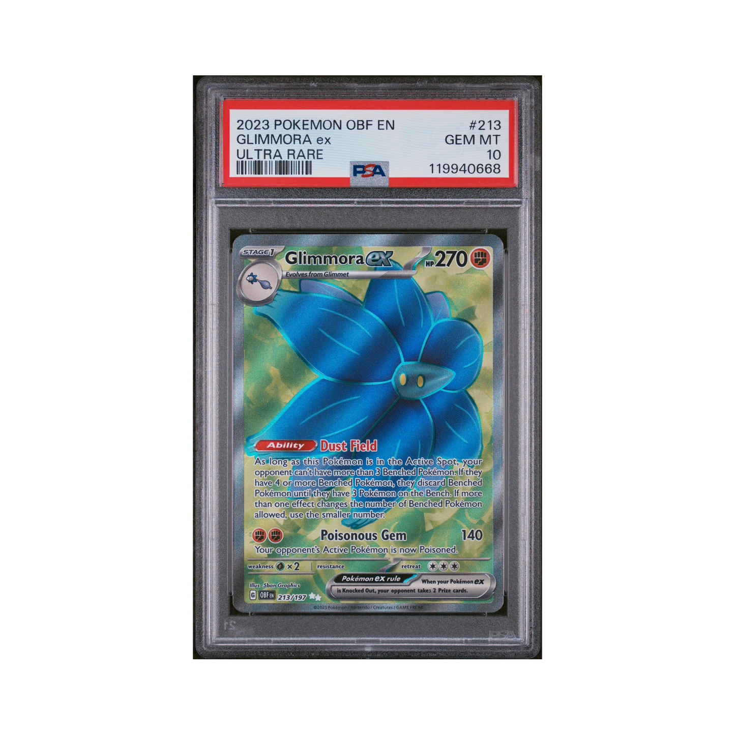 2023 Pokemon Obsidian Flames Glimmora EX #213 PSA 10