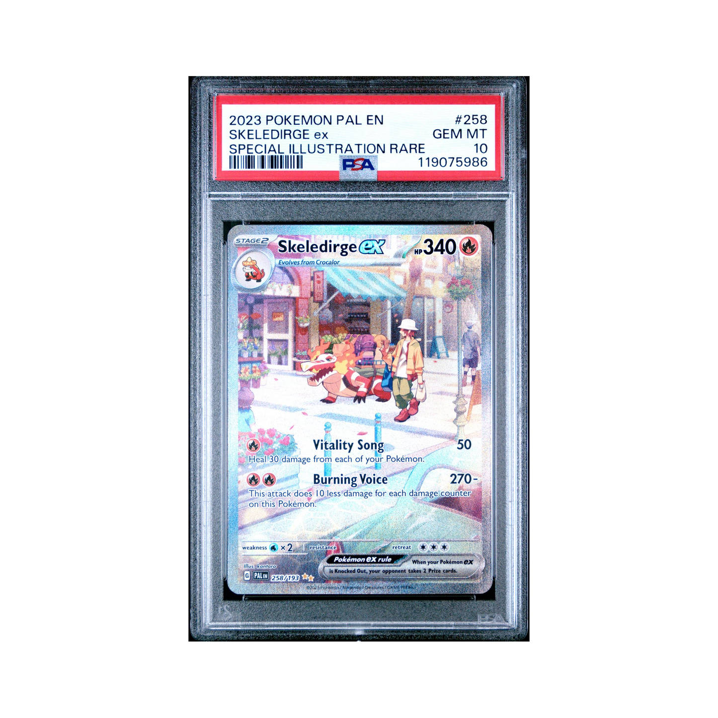 2023 Pokemon Paldea Evolved Skeledirge ex #258 PSA 10