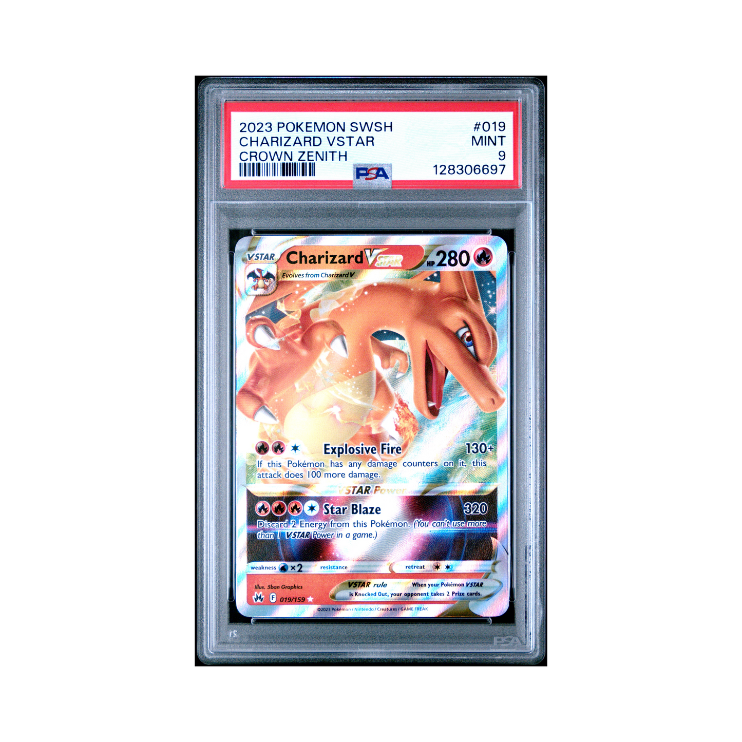 2023 Pokemon Sword And Shield Crown Zenith Charizard VSTAR #019 PSA 9