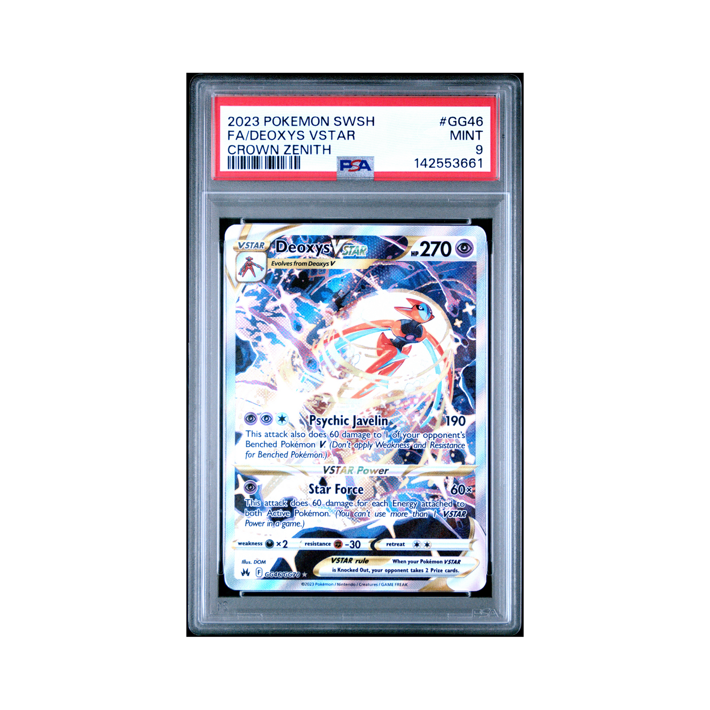 2023 Pokemon Sword And Shield Crown Zenith Deoxys VSTAR #GG46 PSA 9