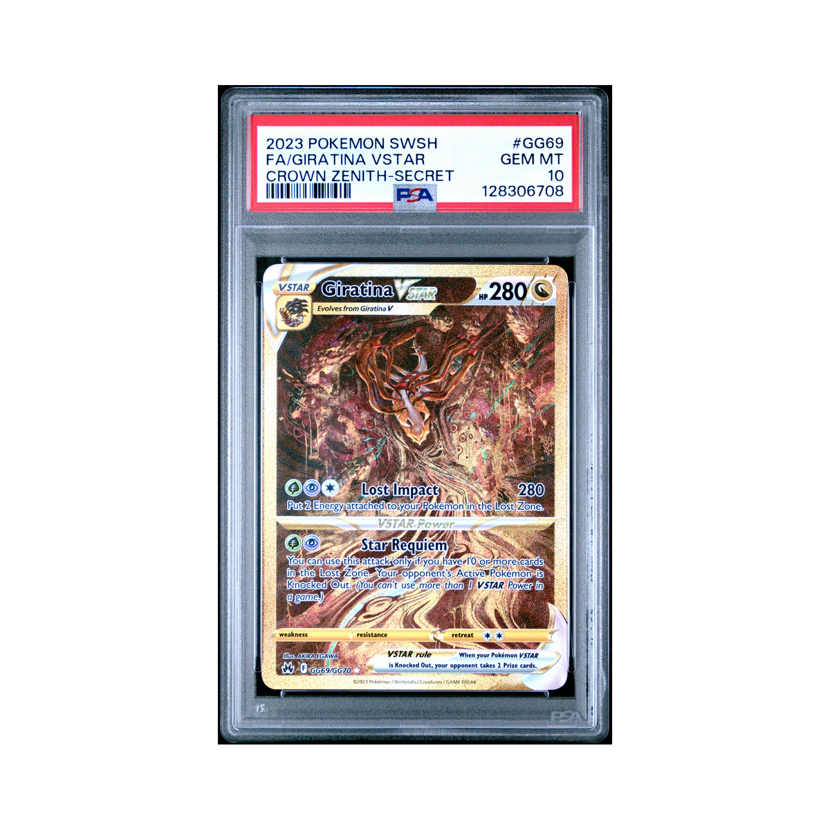 2023 Pokemon Sword And Shield Crown Zenith Giratina VSTAR #GG69 PSA 10