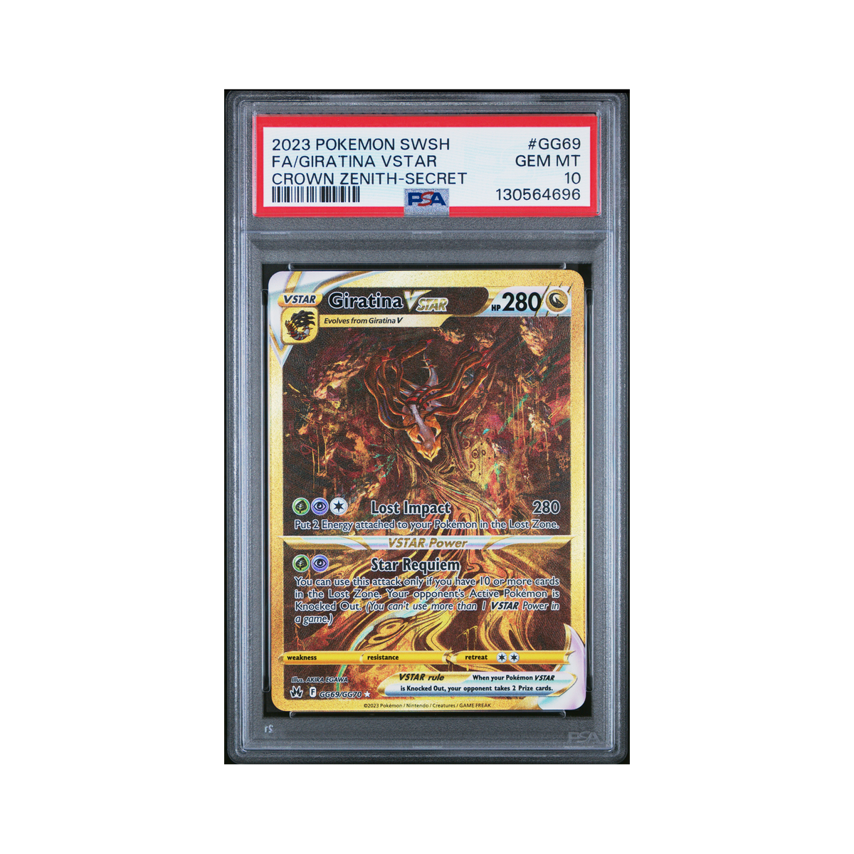 2023 Pokemon Sword And Shield Crown Zenith Giratina VSTAR #GG69 PSA 10