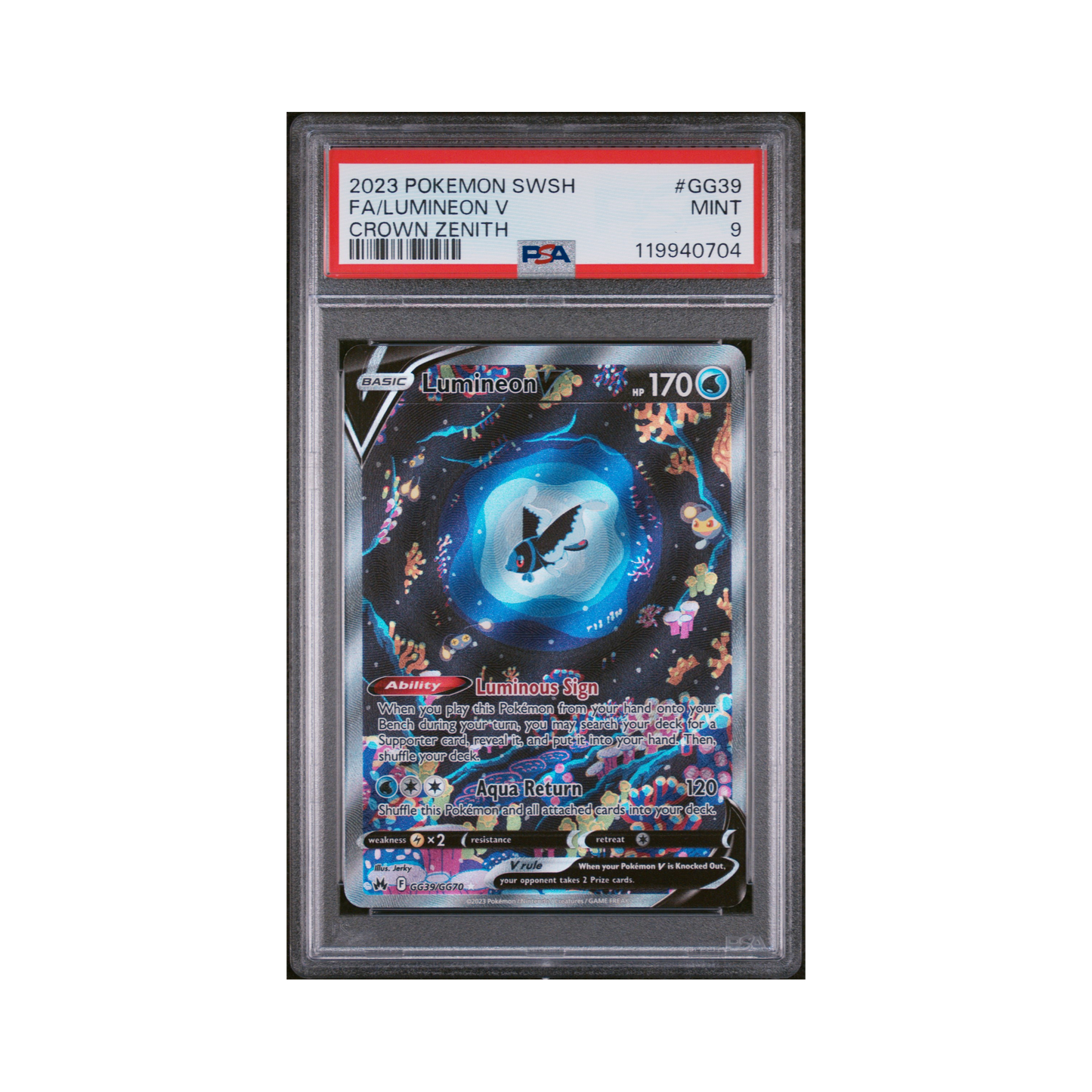 2023 Pokemon Sword And Shield Crown Zenith Lumineon V #GG39 PSA 9