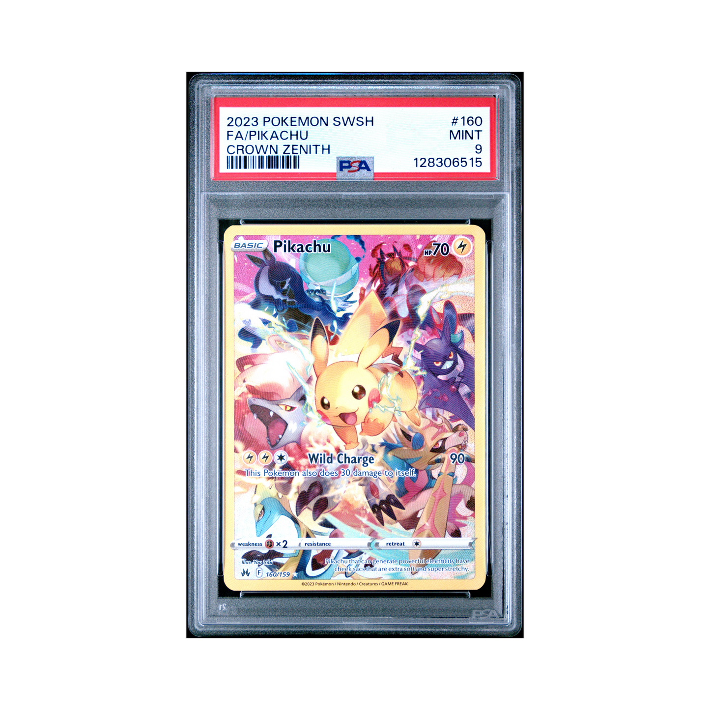 2023 Pokemon Sword And Shield Crown Zenith Pikachu #160 PSA 9