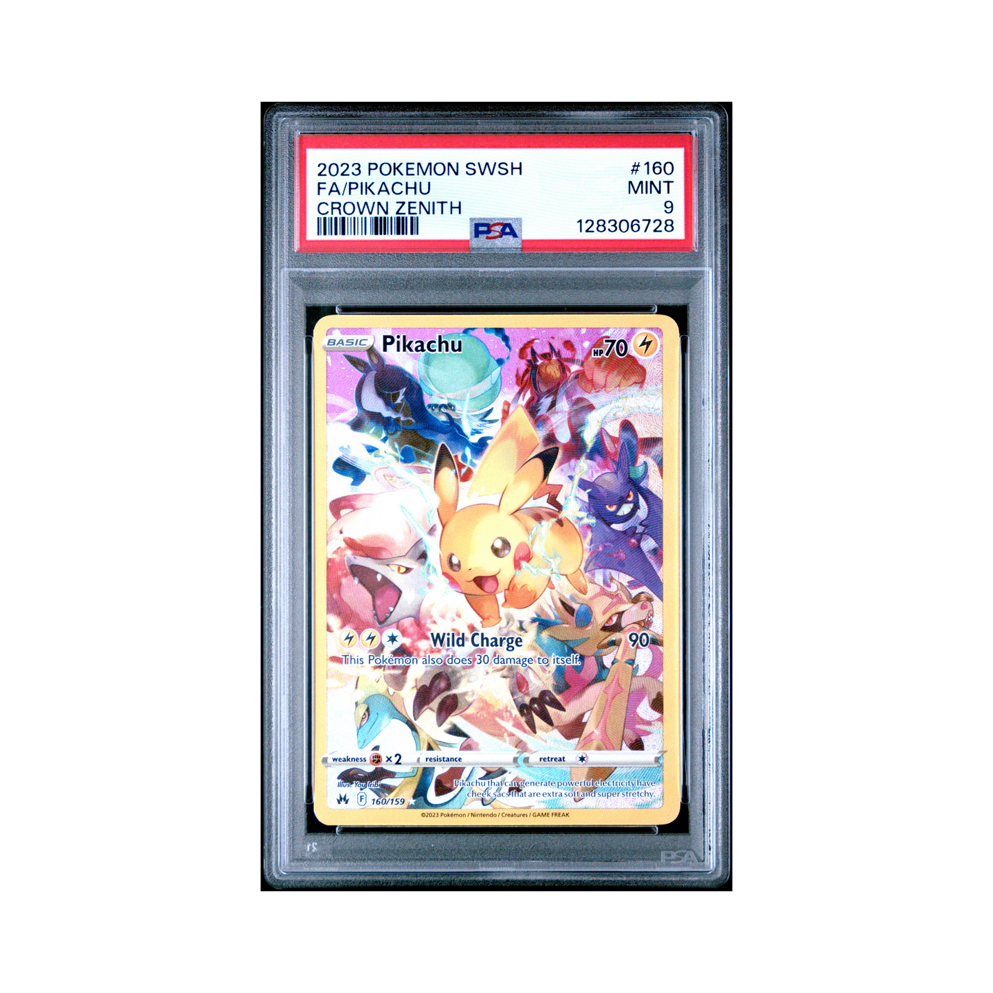 2023 Pokemon Sword And Shield Crown Zenith Pikachu #160 PSA 9