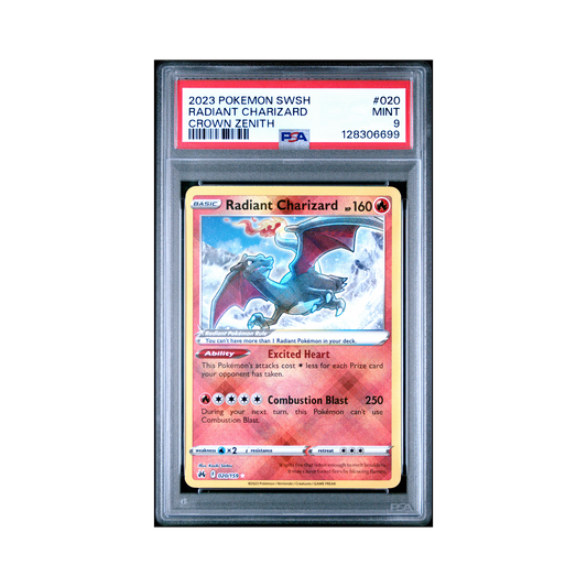 2023 Pokemon Sword And Shield Crown Zenith Radiant Charizard #020 PSA 9