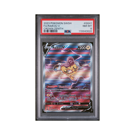 2023 Pokemon Sword And Shield Crown Zenith Raikou V #GG41 PSA 8