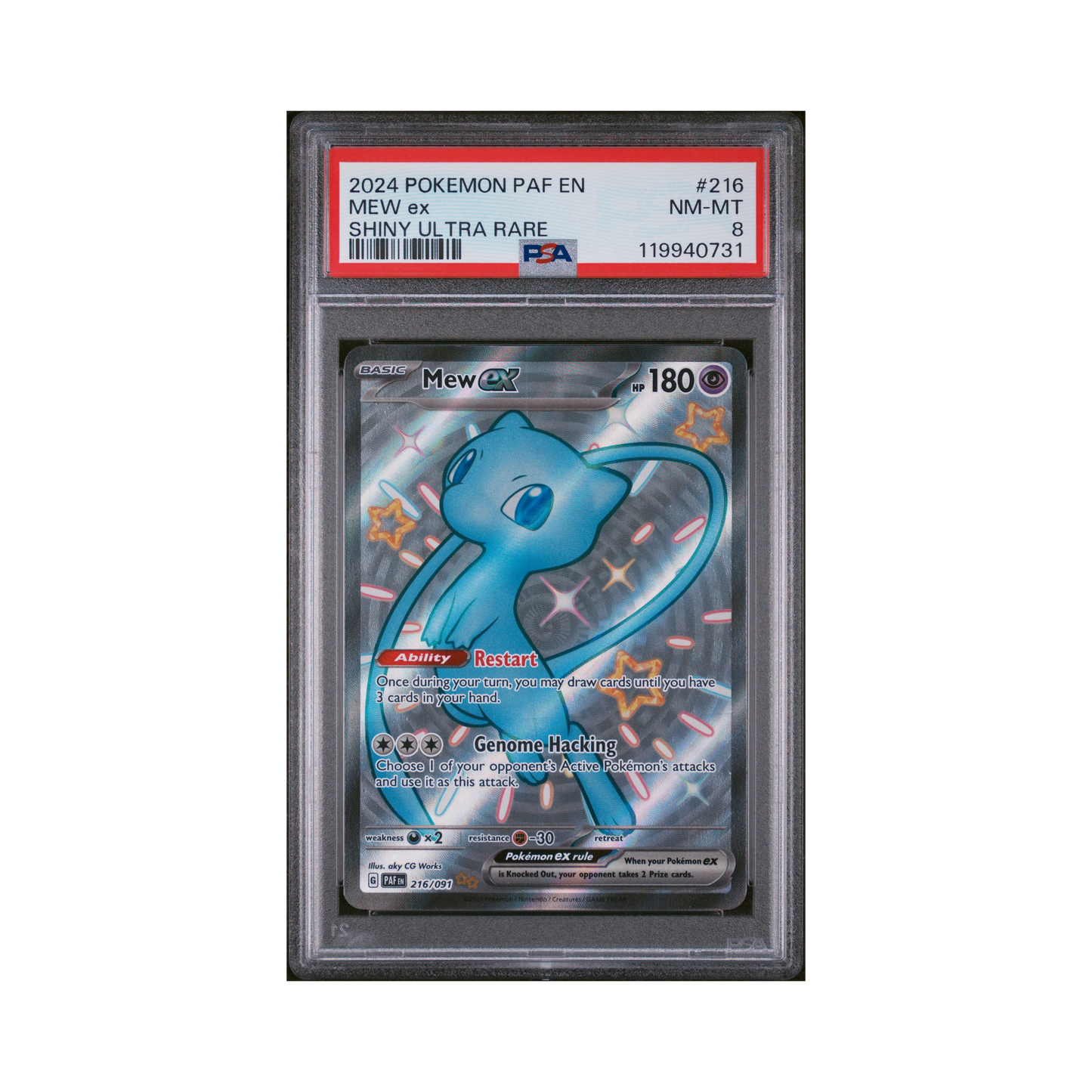 2024 Pokemon Paldean Fates Mew EX #216 PSA 8