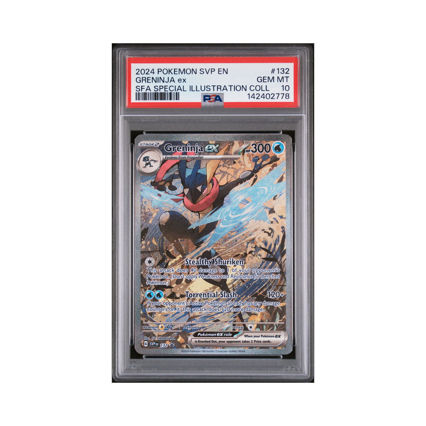 2024 Pokemon Scarlet & Violet Black Star Promos Greninja ex #132 PSA 10