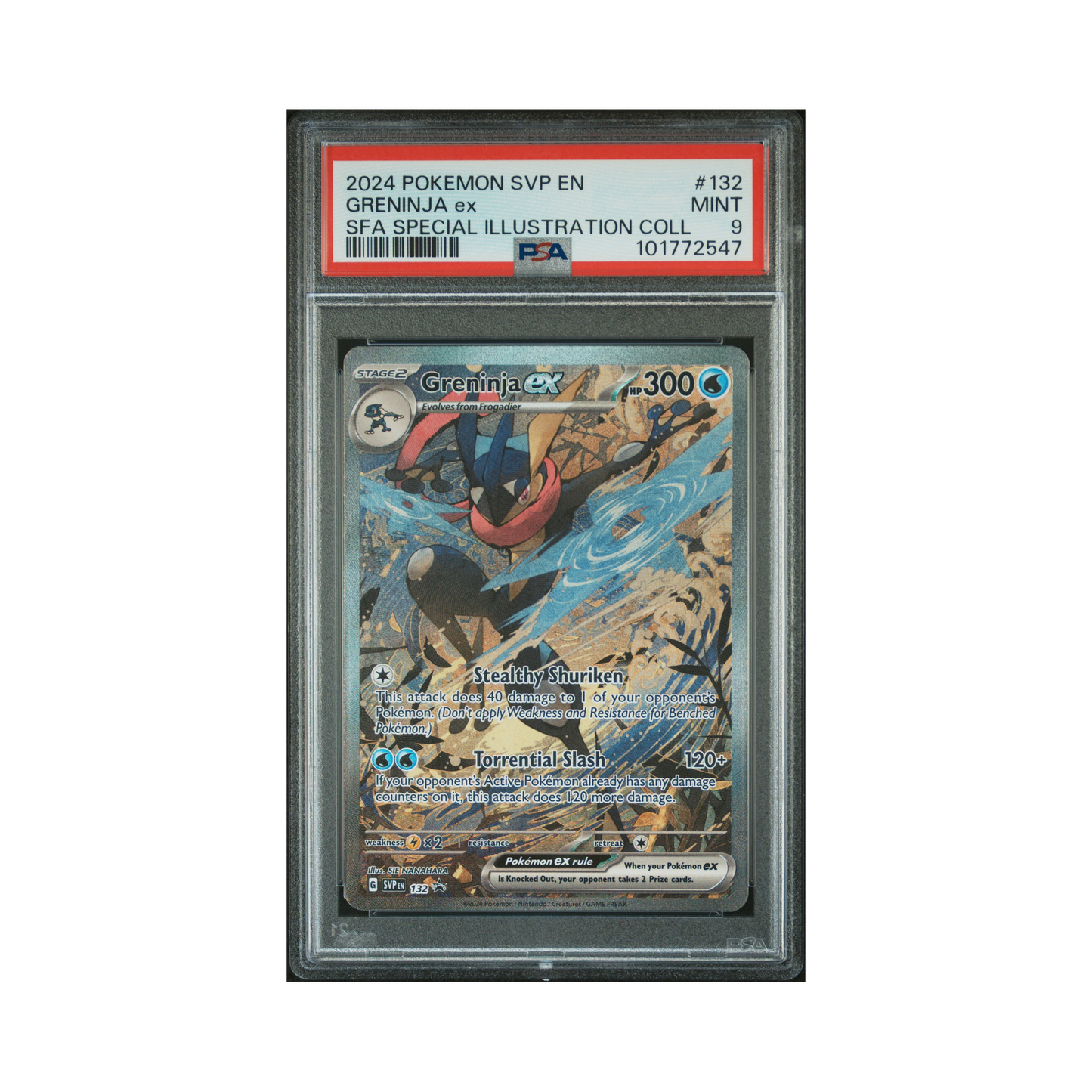 2024 Pokemon Scarlet & Violet Black Star Promos Greninja ex #132 PSA 9