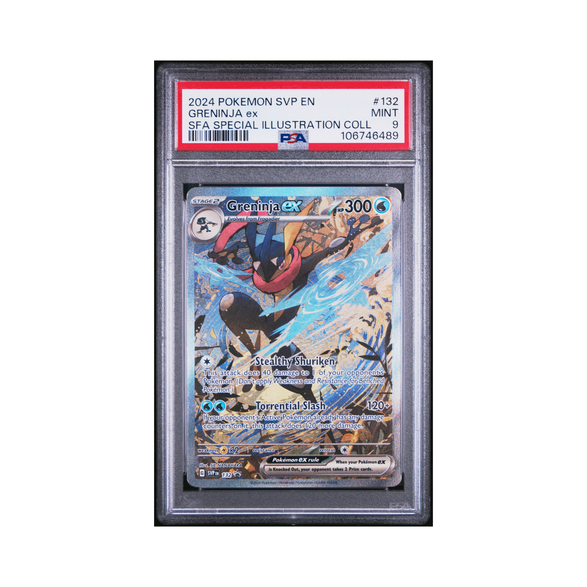 2024 Pokemon Scarlet & Violet Black Star Promos Greninja ex #132 PSA 9