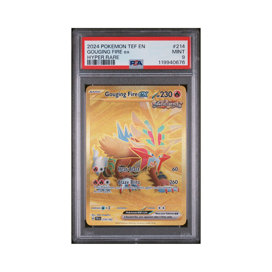 2024 Pokemon Tef Forces Gouging Fire EX #214 PSA 9