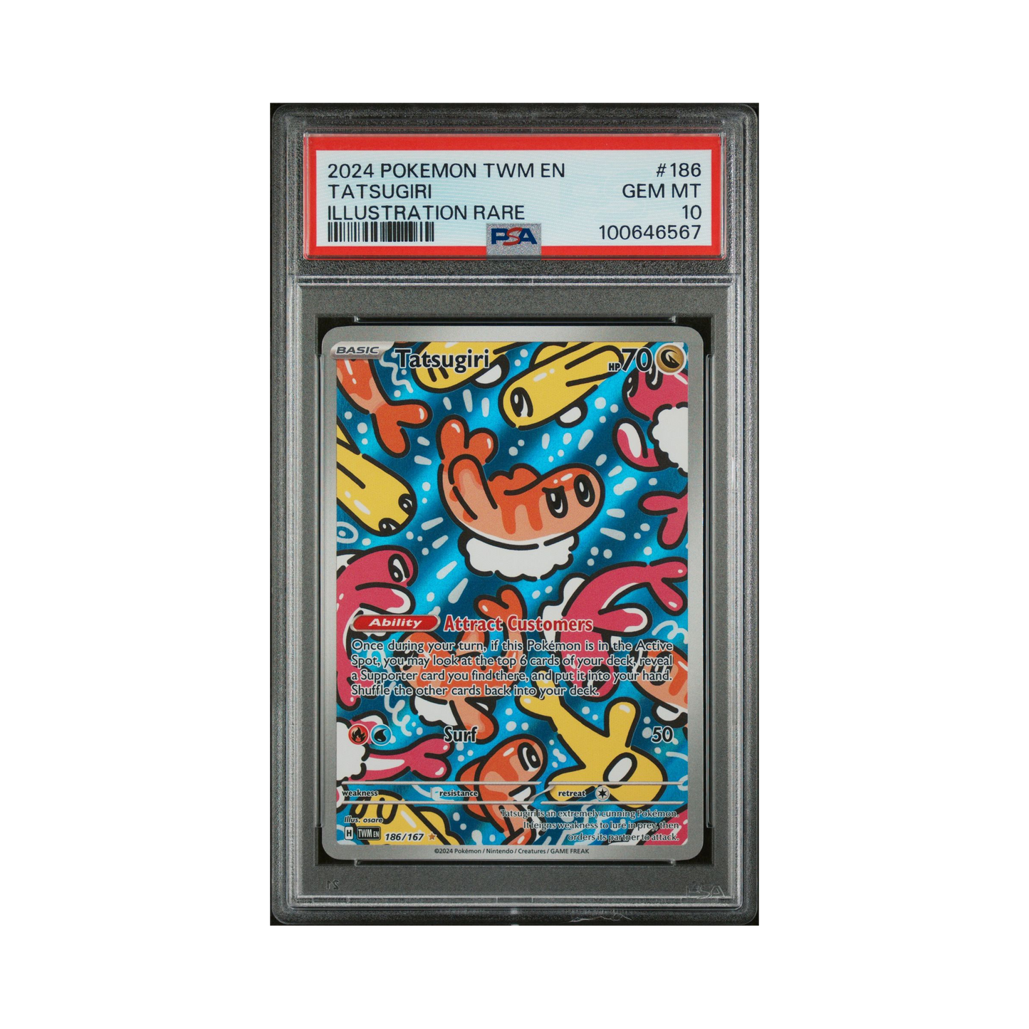 2024 Pokemon Twilight Masquerade Tatsugiri #186 PSA 10
