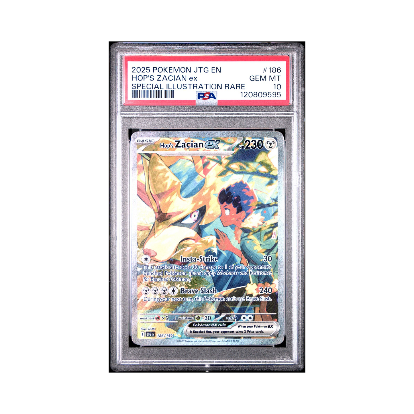 2025 Pokemon Journey Together Hop's Zacian ex #186 PSA 10