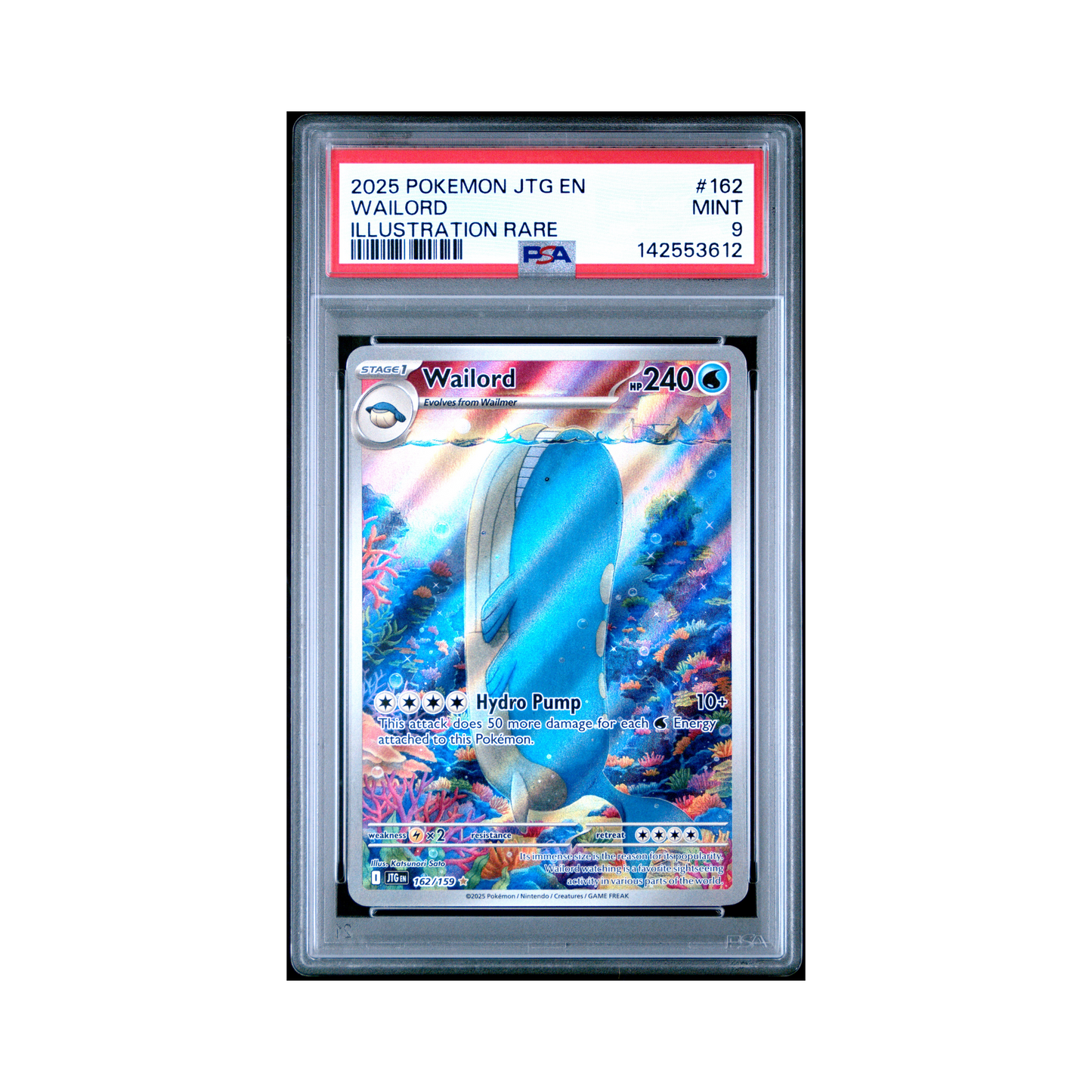 2025 Pokemon Jtg Together Wailord #162 PSA 9