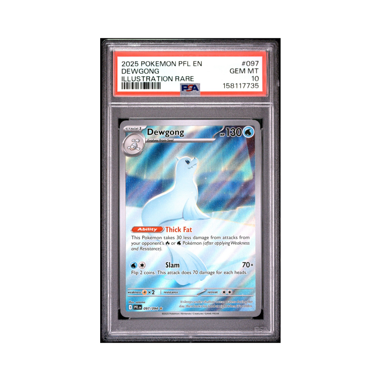 2025 Pokemon Phantasmal Flames Dewgong #97 PSA 10