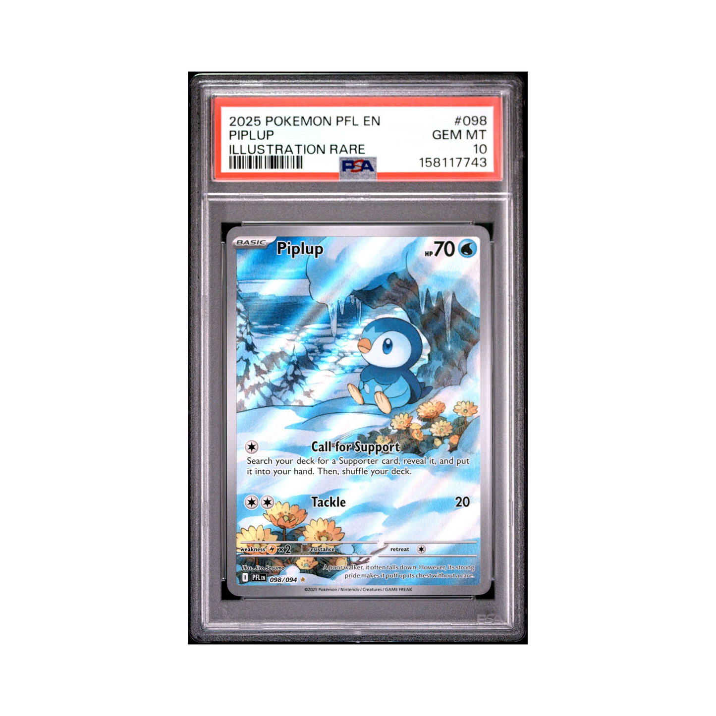 2025 Pokemon Phantasmal Flames Piplup #98 PSA 10