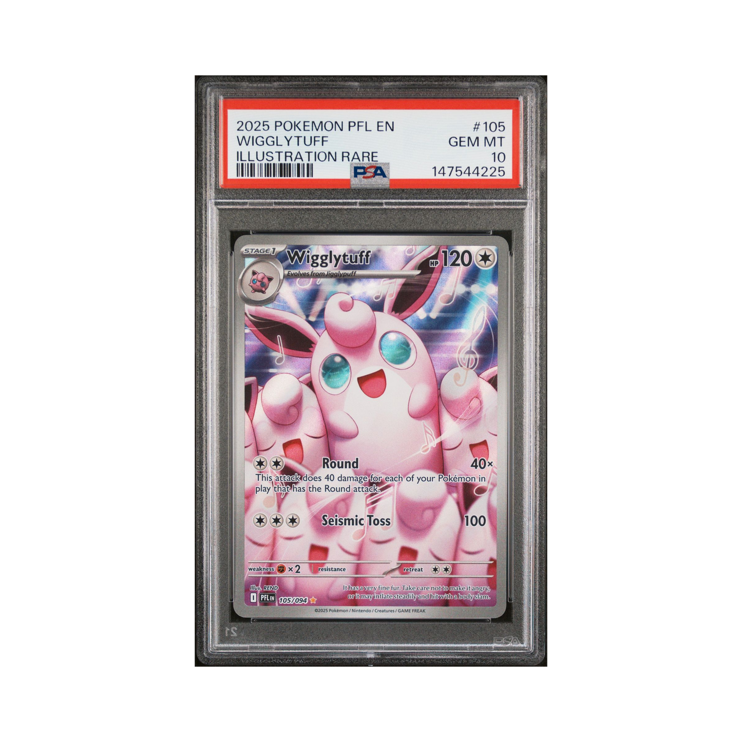 2025 Pokemon Phantasmal Flames Wigglytuff #105 PSA 10