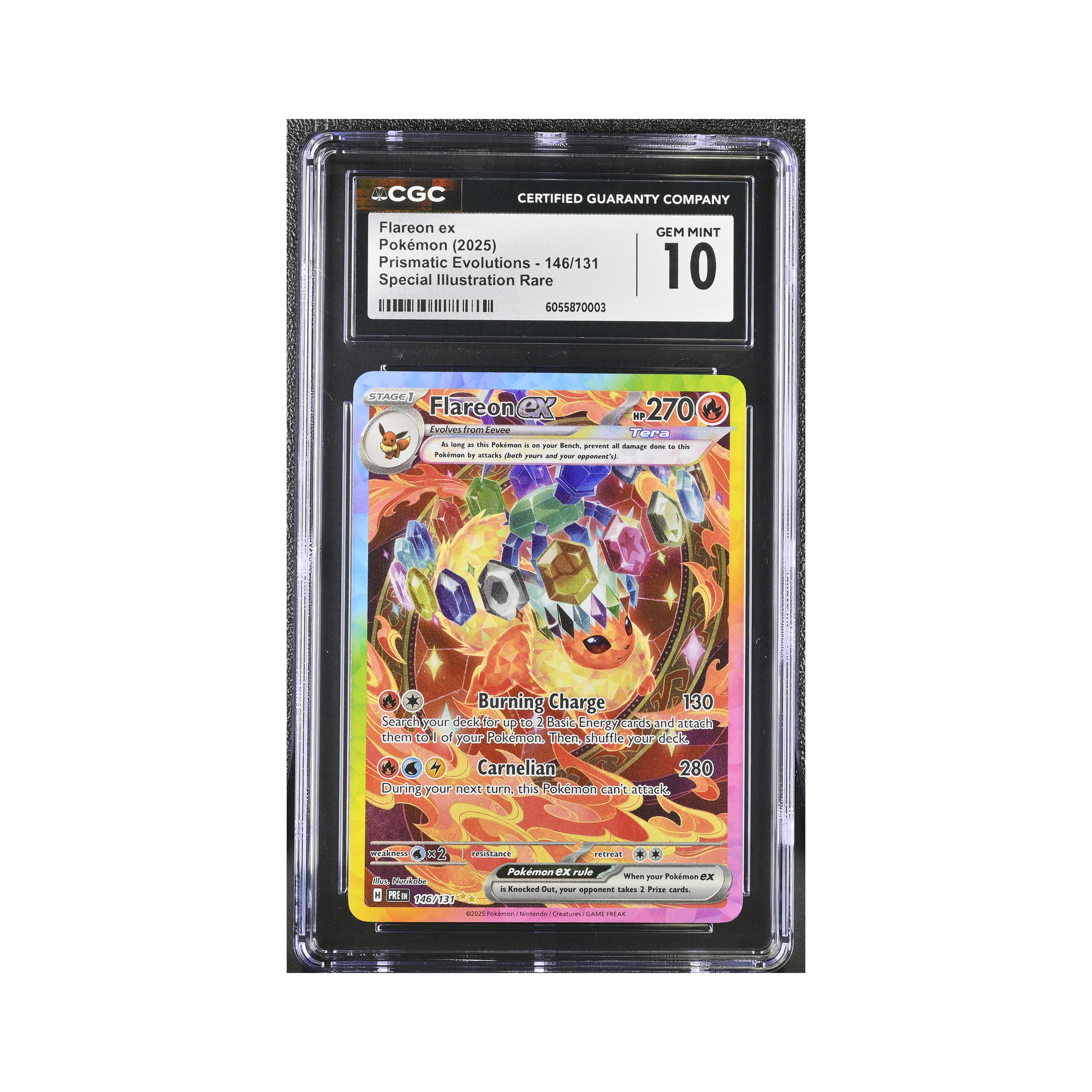 2025 Pokemon Prismatic Evolutions Flareon ex #146 CGC 10 – Common Lands