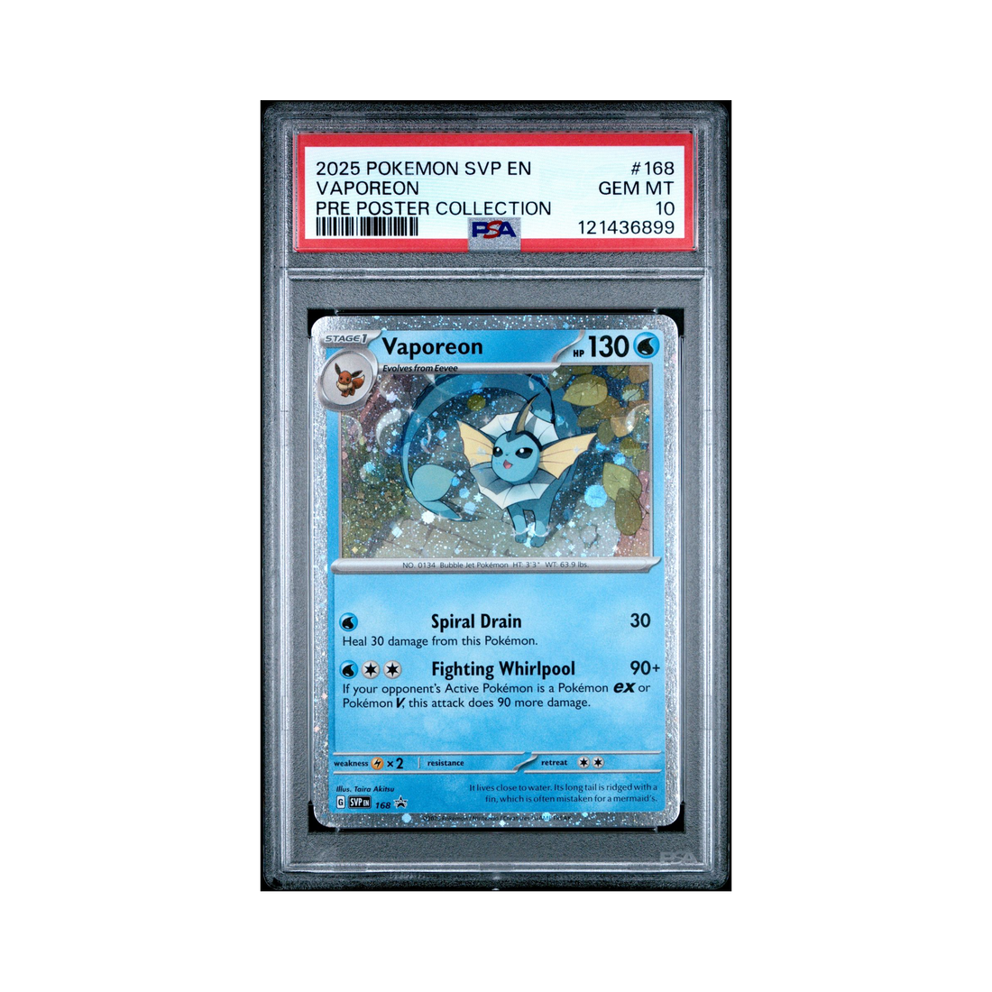 2025 Pokemon Scarlet & Violet Black Star Promos Vaporeon #168 PSA 10 ...