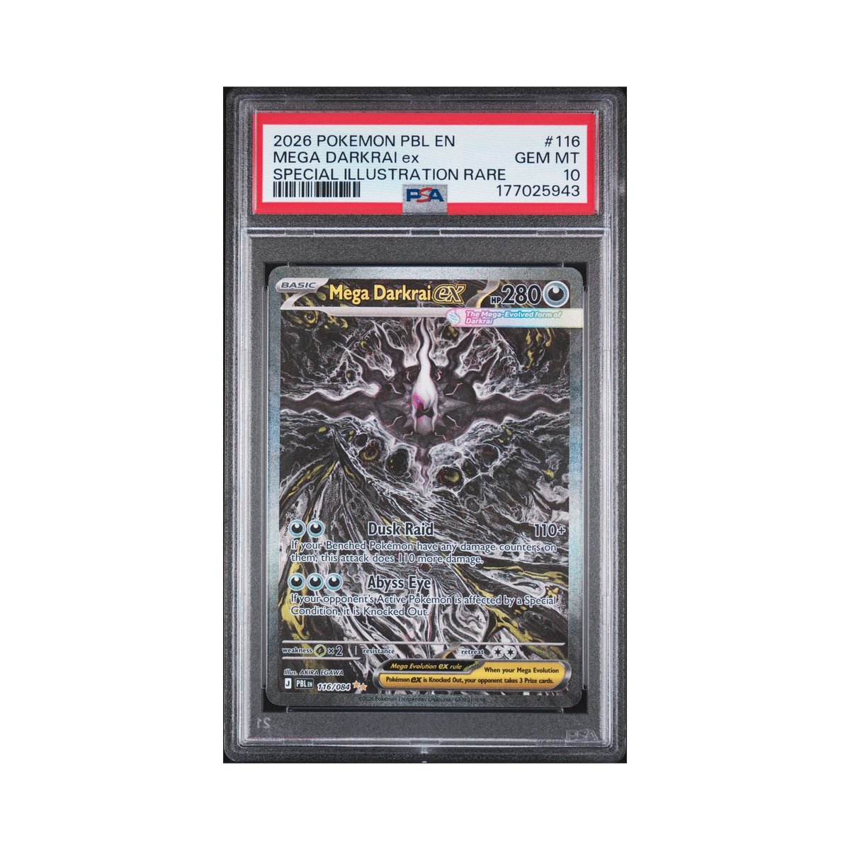 2026 Pokemon Pitch Black Mega Darkrai ex #116 PSA 10