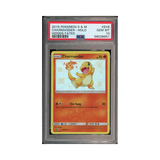 2019 Pokemon Sun & Moon Hidden Fates Charmander #SV6 PSA 10
